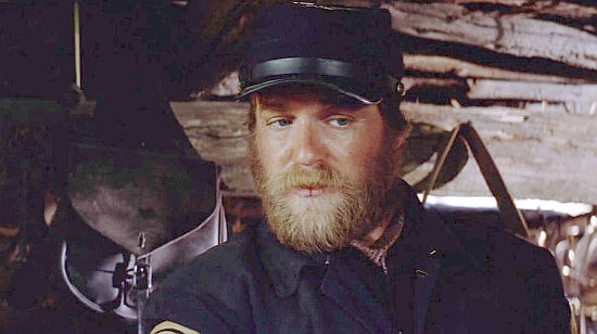 Larry Joshua as Sgt. Bauer, one of the cavalryman Dunbar finds upon his return to his post in Dances with Wolves (1990)