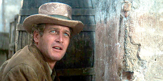 Paul Newman as Butch Cassidy finds himself in a tight jam in Bolivia  in Butch Cassidy and the Sundance Kid (1969)