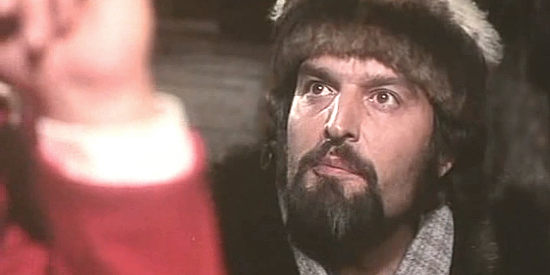 Claudo Undari (Robert Hundar) as Wolf Seattle, an outlaw on Caribou's trail in Cormack of the Mounties (1975)