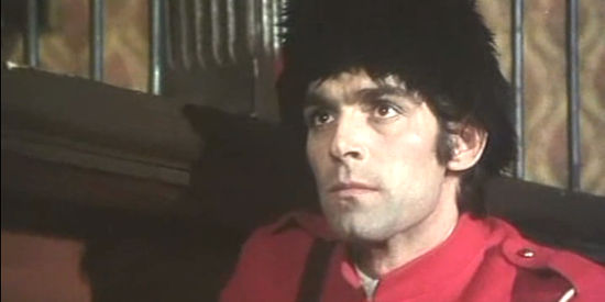 Fabio Testi as Cpl. Bill Cormack, ready to hunt down a killer who's kidnapped his son in Cormack of the Mounties (1975)