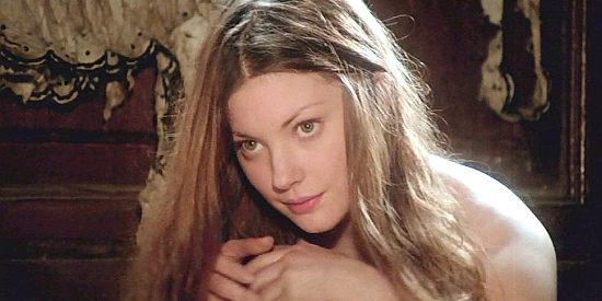Lynne Frederick as Emmanuelle (Bunny) O'Neil, the pregant whore kicked out of town in Four of the Apocalypse (1975)