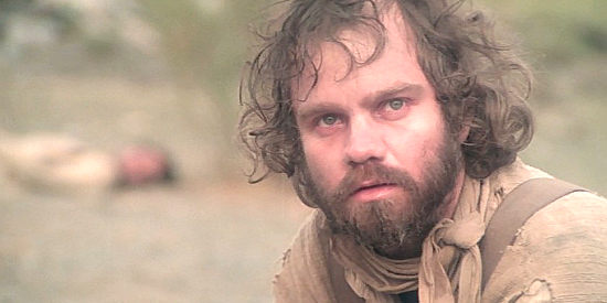 Michael J. Pollard as Clem, realizing the evil in Chaco in Four of the Apocalypse (1975)