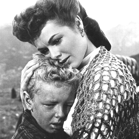 Jimmy Hunt as Joshua Hallock with Barbara Hale as Sarah Jane Skaggs in The Lone Hand (1953)