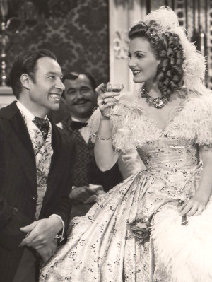 Bill Elliott as Johnny Barrett with Constance Moore as Belle Malone in"In Old Sacramento" (1946)