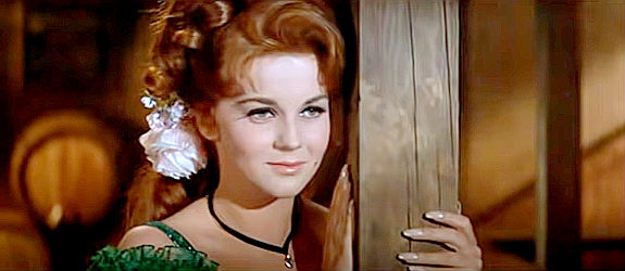 Ann-Margret as saloon girl Dallas, kicked out of town and bound for Cheyenne in Stagecoach (1966)