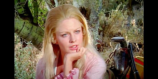 Anne Randall as Nellie Winters, the woman Cass suddenly finds himself married to in A Time for Dying (1969)