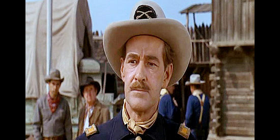 Arthur Space as the colonel, learning the Indians are massing for an attack on his undermanned fort in Taggart (1964)