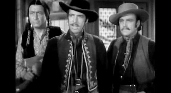 Bradley Page as Sonoma with sidekicks Indian Jim (Monte Blue) and High-Grade (Richard Lane) in The Outcasts of Poker Flat (1937)