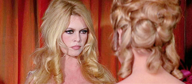 Brigitte Bardot as Irina Lazaar balking at the concept of an arranged marriage in Shalako (1968)