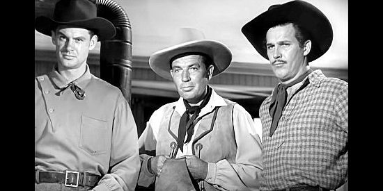 Bruce Cabot as Laredo Stevens (center) with two of his henchmen, looking for Quirt Evans in Angel and the Badman (1947)