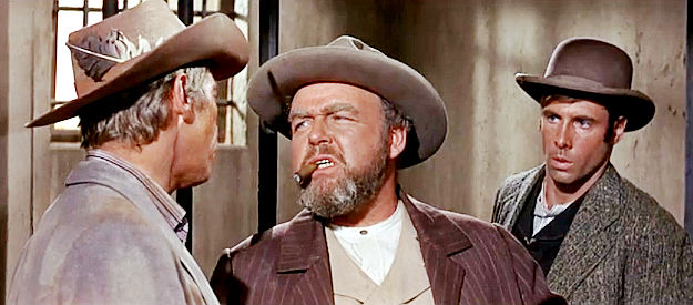 Carroll O'Connor as Sheriff Copperud and Bruce Dern as Deputy Tippen, about to be locked in their own jail cell in Waterhole #3 (1967)