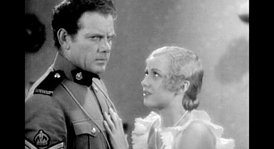 Charles Bickford as John Keith with Miriam McDowell, trying to defend whether to reveal the truth about his identity in River's End (1930)
