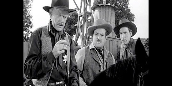 Charles Bickford as Pat Garrett, William Conrad as Sheriff Egan and Dan White as Clint Waters, on the trail of an outlaw in Four Faces West (1948)