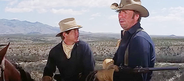 Charles Bronson as Trooper Hanna and Slim Pickens as Trooper Erschick in A Thunder of Drums (1961)
