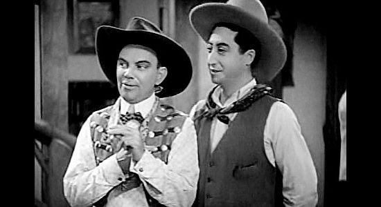 Cliff Edwards as Froggy and Benny Rubin as his new friend Doc Bloom, hoping to meet some of Joan's pretty socialite friends in Montana Moon (1930)