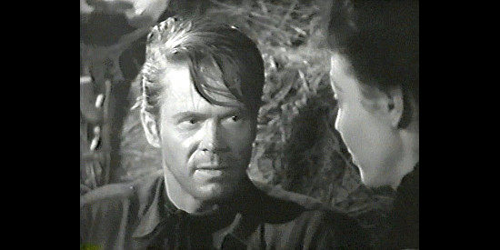 Dan Duryea as Monte Jarrad, warning Cherry not to mess around with other men in Along Came Jones (1945)