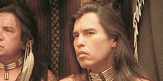 David Midthunder as Kills the Enemy, questioning Col. Loftin's effect on the Indians in Nate and the Colonel (2003)