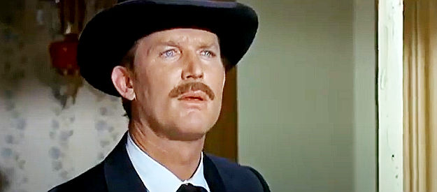 Don Collier as Sheriff Carter Drum, the lawman planning to take Barlow into custody in Incident at Phantom Hill (1966)