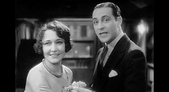 Dorothy Sebastian as 'Lizzie' Prescott, introducing new boyfriend Jeff Pelham (Ricardo Cortez) to sister Joan in Montana Moon (1930)