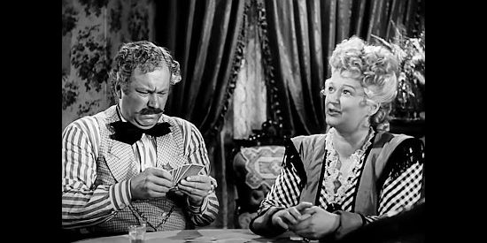 Edgar Buchanan as Bravo Trimble and Helen Boyce as Big Annie in Abilene Town (1946)