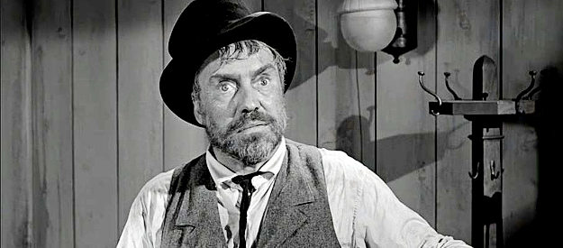 Edmond O'Brien as Dutton Peabody, the man who lets Stoddard set up a law office and school in his newspaper building in The Man Who Shot Liberty Valance (1962)