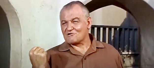 Emile Meyer as Uncle Joe Reno, the mean-spirited guardian Mike Reno breaks from in Hostile Guns (1963)