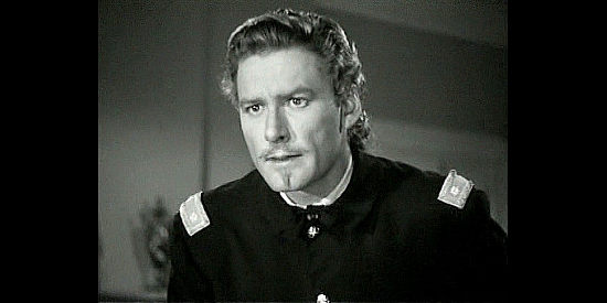 Errol Flynn as George Armstrong Custer, demanding a return to command in They Died With Their Boots On (1941)