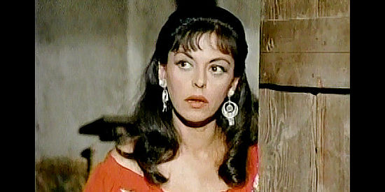 Estelita Rodriguez as Juanita Lopez, keeping Jesse's location a secret in Jesse James Meets Frankenstein's Daughter (1966)