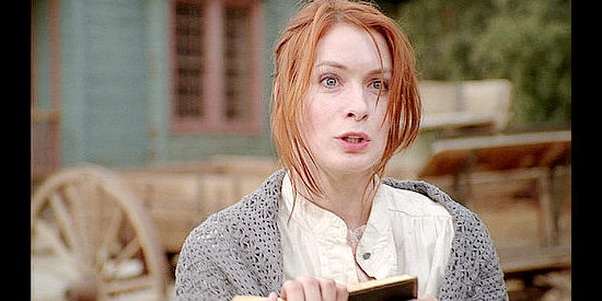 Felicia Day as Blue, the mail order bride ready to condemn everyone to hell in Prairie Fever (2008)