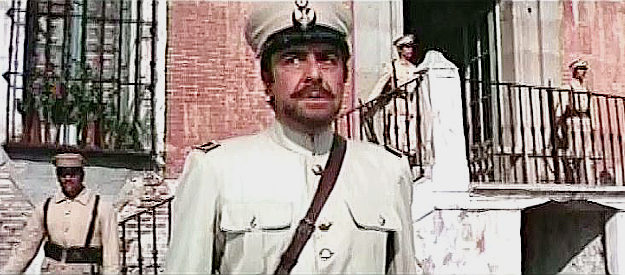Fernando Rey as Fuentes, the man ordered to execute Pancho Villa in Villa Rides (1968)