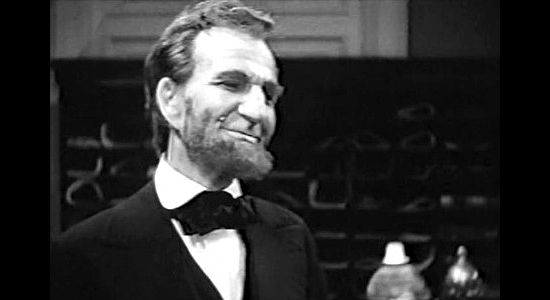 Frank McGlynn Sr. as Abraham Lincoln, declaring that the West must be made safe for settlers in The Plainsman (1936)