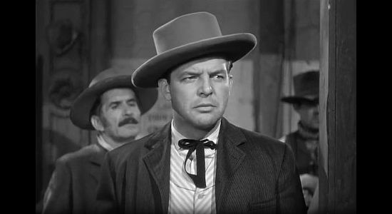 Gordon Jones as the crooked saloon owner Jake Frame, forced to deal with a sheriff who thinks he's invincible in The Wistful Widow of Wagon Gap (1947)