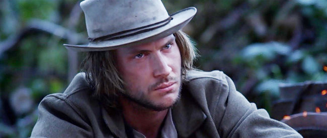 Greyston Holt as Isaac Shepherd, on the run after a stage holdup in Lonesome Dove Church (2014)