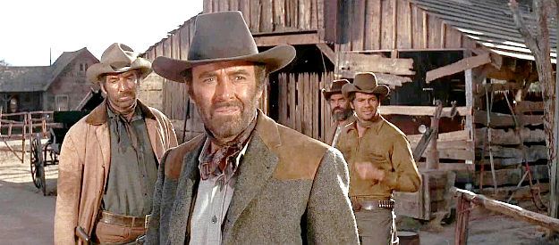 Henry Fonda as Larkin, deciding a leg wound might slow a part-time sheriff's pursuit in Firecreek (1968)