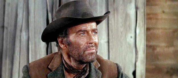 Henry Fonda as Larkin, leader of a quintet of hire guns who have just arrived in Firecreek (1968)
