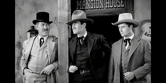 Henry Fonda as Wyatt Earp, watching over Tombstone with deputy brothers Morgan (Ward Bone) and Virgil (Tim Holt) in My Darling Clementine (1946)