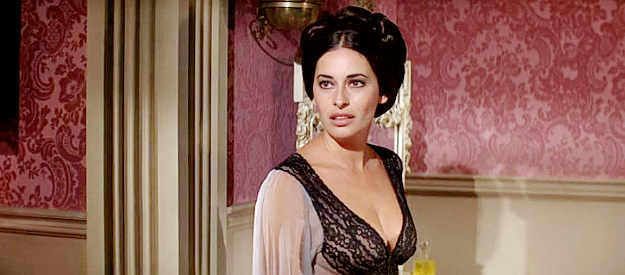 Ina Balin as Tracey Winters, unsure whether Jess Wade has fulfilled his promise to go straight in Charro! (1969)