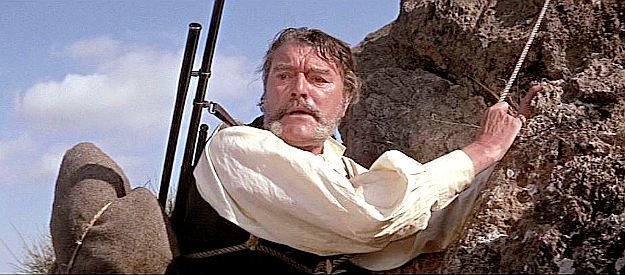 Jack Hawkins as Sir Charles Daggett, abandoned by his much younger wife in Shalako (1968)