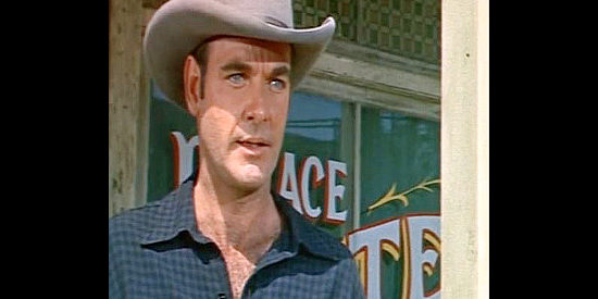 James Best as Sheriff Ralph Elkins, trying to keep Santee from undoing everything he's accomplished in Black Spurs (1965)