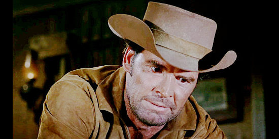 James Garner as Jess Remsberg, coming face to face with the man who once owned his wife's scalp in Duel at Diablo (1966)