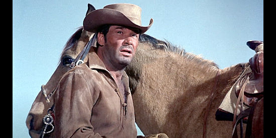 James Garner as Jess Remsberg, on a desperate mission to get help for troops trapped in Diablo canyon in Duel at Diablo (1966)