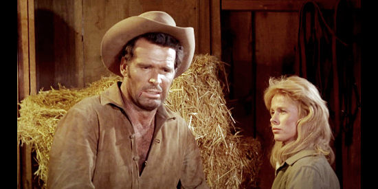 James Garner as Jess Remsberg, telling Ellen Grange about his Indian wife in Duel at Diablo (1966)