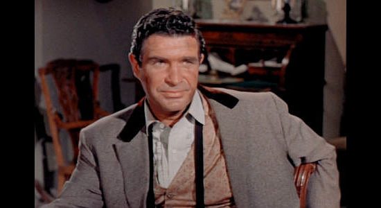 James Philbrook as Marshall Jim McDowell, beginning to appreciate the woman who tricked him into marriage in The Wild Westerners (1962)