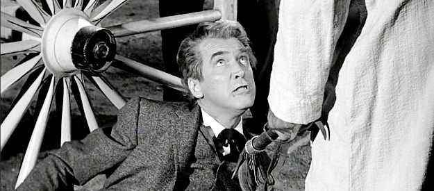 James Stewart as Ransom Stoddard, victim of a stage holdup in The Man Who Shot Liberty Valance (1962)