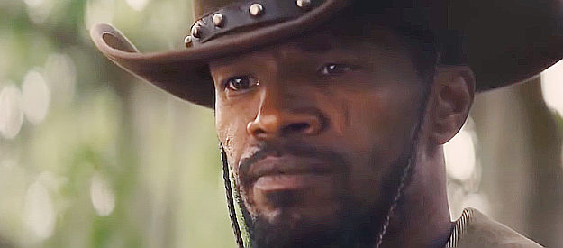Jamie Foxx as Django, a former slave freed by Dr. Schultz to chase bounties in Django Unchained (2012)
