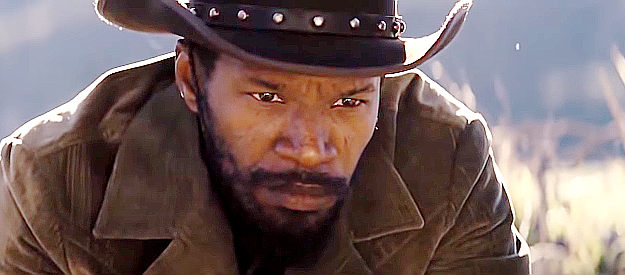 Jamie Foxx as Django, about to collect his first bounty in Django Unchained (2012)