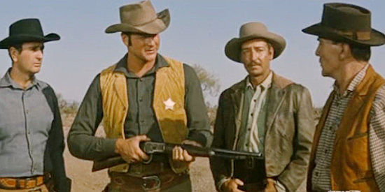 Jody McCrea as Deputy Ed Flynn, trying to keep Marshal Cogan (Kent Taylor) from pursuing Billy and his friends in The Broken Land (1962)