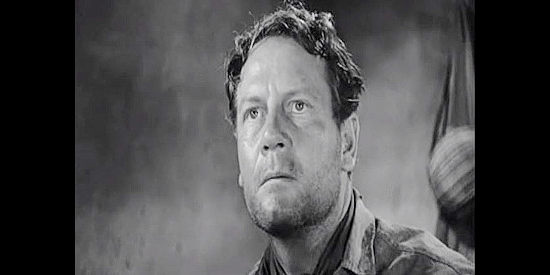 Joel McCrea as Ross McEwen, coming face to face with an adversary in Four Faces West (1948)
