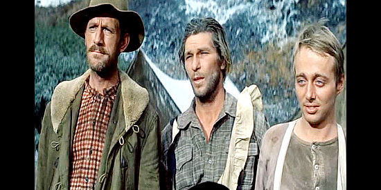 John Anderson as Elder Hammond, L.Q. Jones as Sylvus Hammond and John Davis Chandler as Jimmy Hammond, meeting Billy's bride-to-be in Ride the High Country (1962)