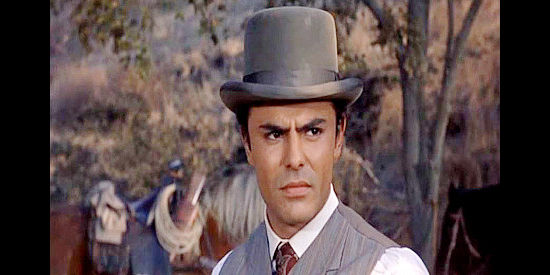 John Saxon as Seymour Kern, finding his manhood tested as a member of the posse in Posse from Hell (1961)
